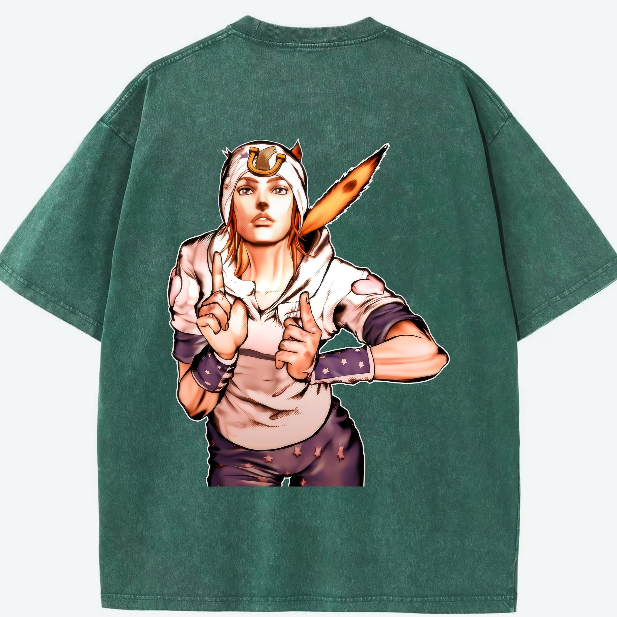 （画像用） ジョジョの奇妙な冒険 ジョナサン?ジョースター JoJo's Bizarre Adventure Jonathan Joestar 綿100% ヴィンテージ風 半袖Tシャツ（背面プリント）
